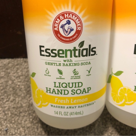 X2 Arm & Hammer Essentials Liquid Hand Soap FRESH LEMON w/ Baking Soda 14oz - Picture 2 of 6